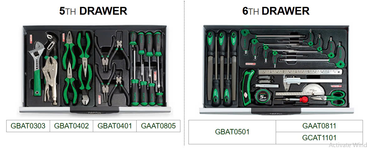 Tủ đồ nghề 7 ngăn Toptul 275 chi tiết - Model GCAJ0036 Tủ đồ nghề 7 ngăn Toptul 275 chi tiết - Model GCAJ0036