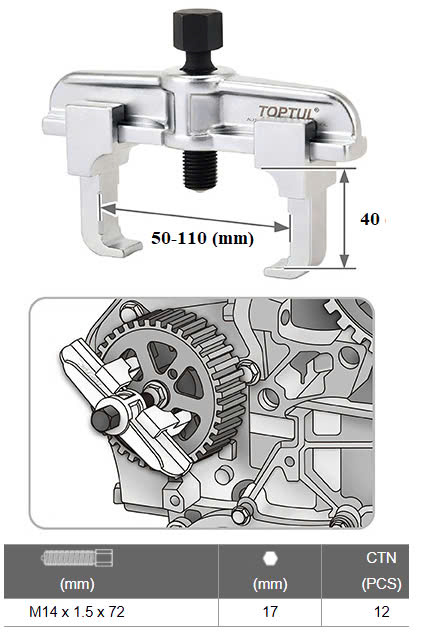 Bộ Dụng Cụ Tháo Puly Dây Đai Cam Trục Cam VAG TOPTUL JGAI0505 Bộ Dụng Cụ Tháo Puly Dây Đai Cam Trục Cam VAG TOPTUL JGAI0505
