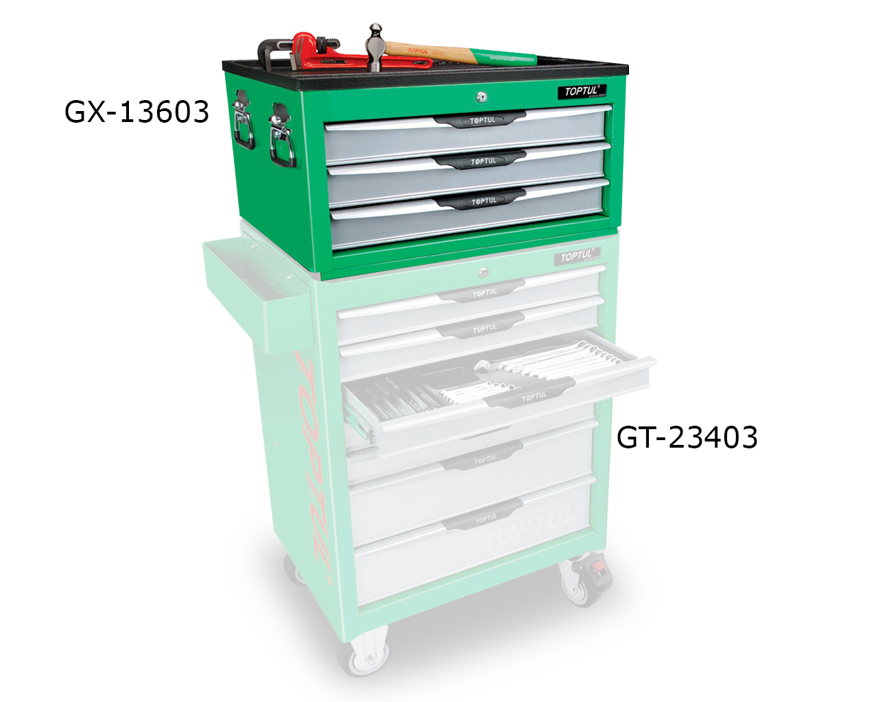 Tủ đồ nghề 3 ngăn 136 chi tiết Toptul GX-13603(W/3) Tủ đồ nghề 3 ngăn 136 chi tiết Toptul GX-13603(W/3)