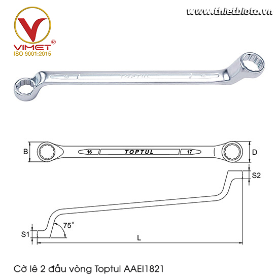 Cờ lê 2 đầu vòng Toptul AAEI1821