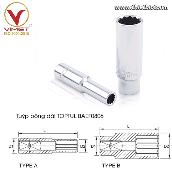Tuýp bông dài 1/4