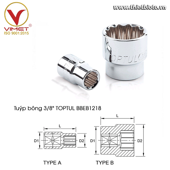 Tuýp bông 3/8