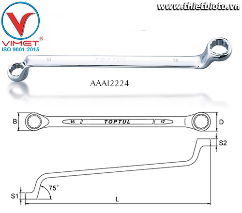 Cờ lê 2 đầu vòng Toptul AAAI2224