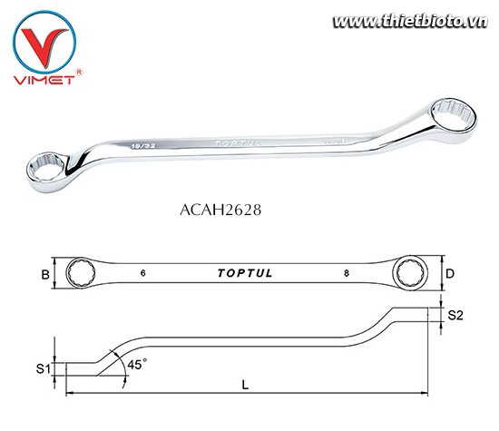 Cờ lê 2 đầu vòng Toptul ACAH2628