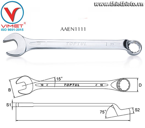 Cờ lê đầu vòng miệng Toptul AAEN1111